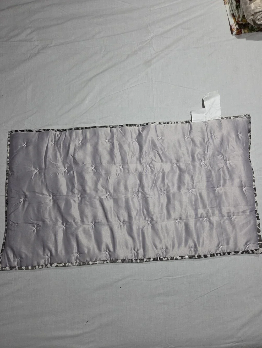 Z Gallerie Silver Leopard Satin Quilted King Pillow Sham ONE SINGLE